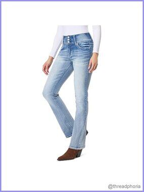 Womens Bootcut Jeans High Rise Stretch Denim 32 Inseam - Sassy Style